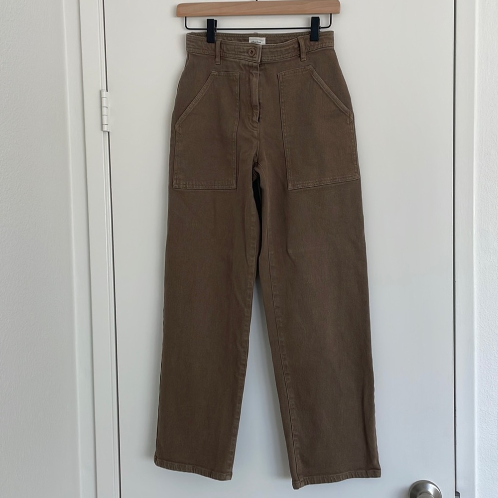 ARITZIA Wilfred Brown High-Waisted Pants
